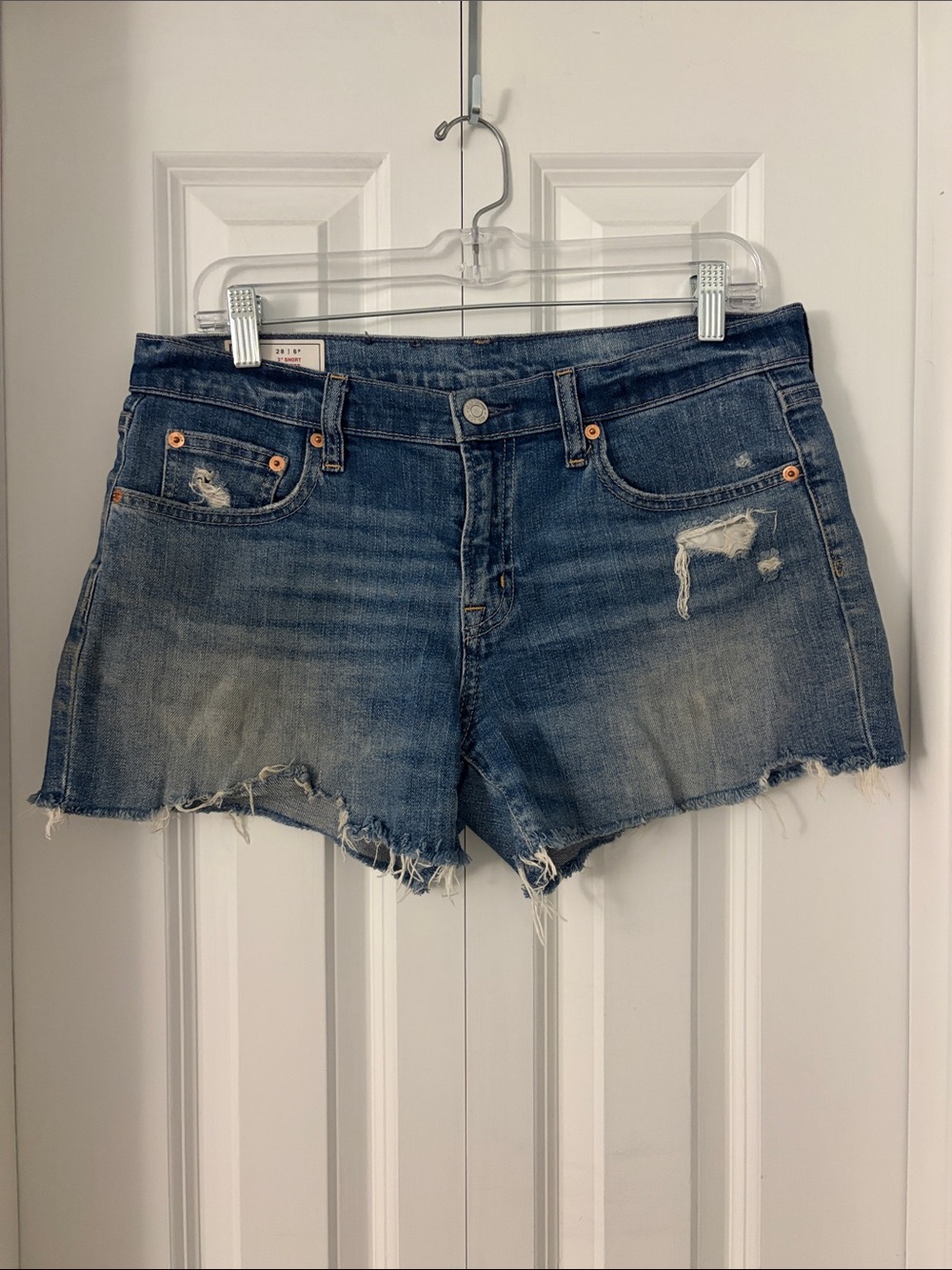 GAP Frayed Hem Blue Denim Cutoff Shorts, size 6